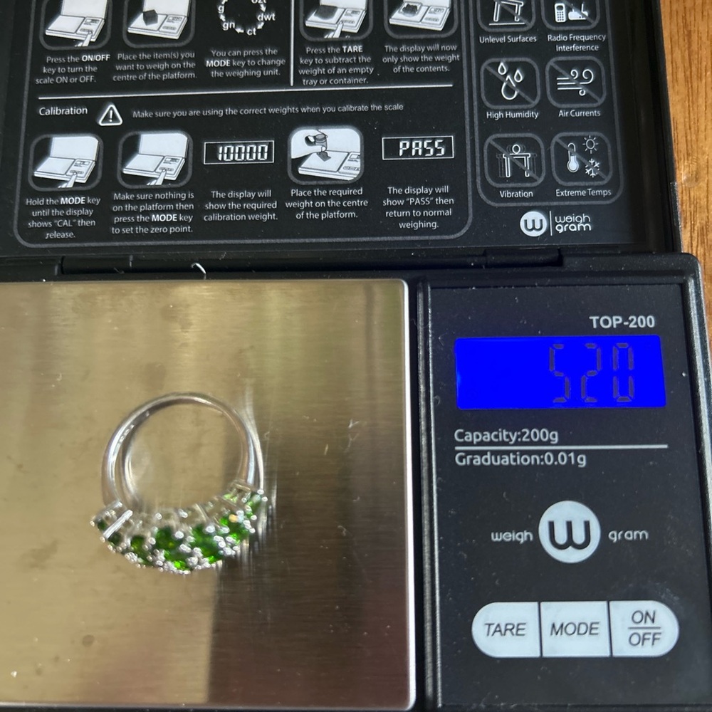 Sterling Silver and Chrome Diopside Ring - Picture 6 of 6